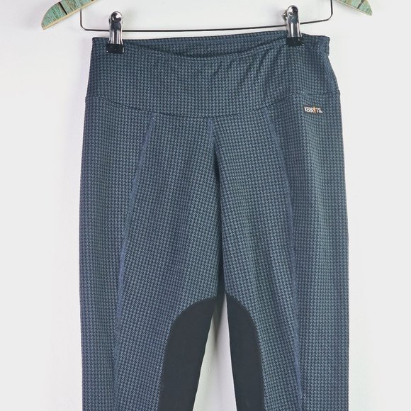 Kerrits Momentum Knee Patch Blue Houndstooth Tight Riding Breeches, Sz XS - Picture 3 of 9
